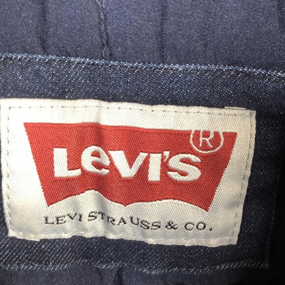 Levi's Jacket Mens Large Blue Denim Quilted Lined Zip Snap Front Stand Collar - Picture 5 of 16